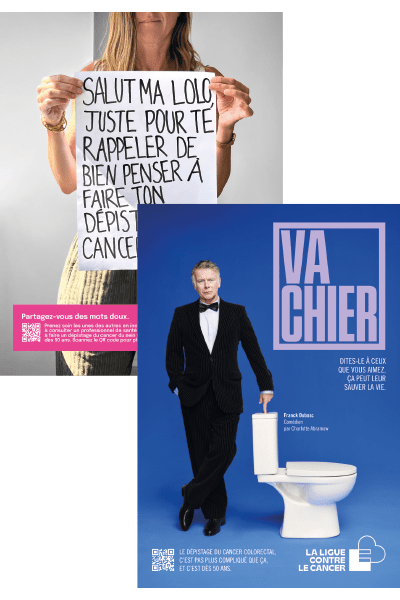 Affiches de campagne de dépistage de la Ligue contre le cancer